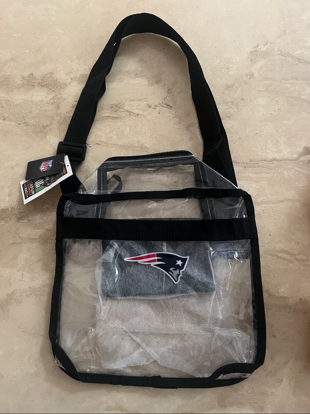 New England Patriots Clear Carryall Crossbody Bag by Little Earth Production NFL